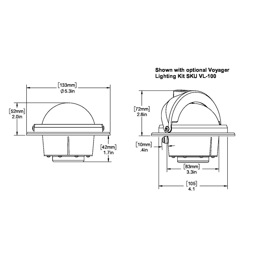Ritchie RU90 Voyager Compass Flush Mount Black RU90