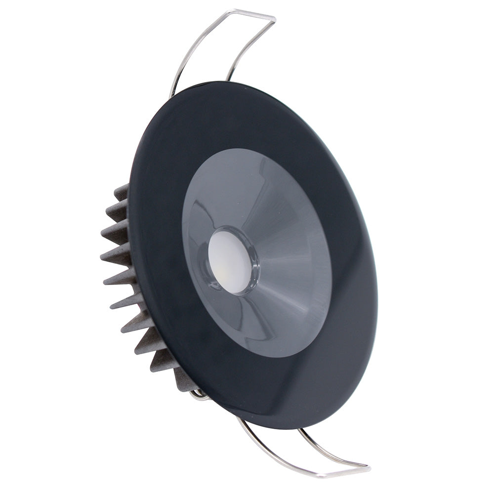 Lumitec Illusion Flush Mount LED Down Light Warm White Dimming Black Housing 117159