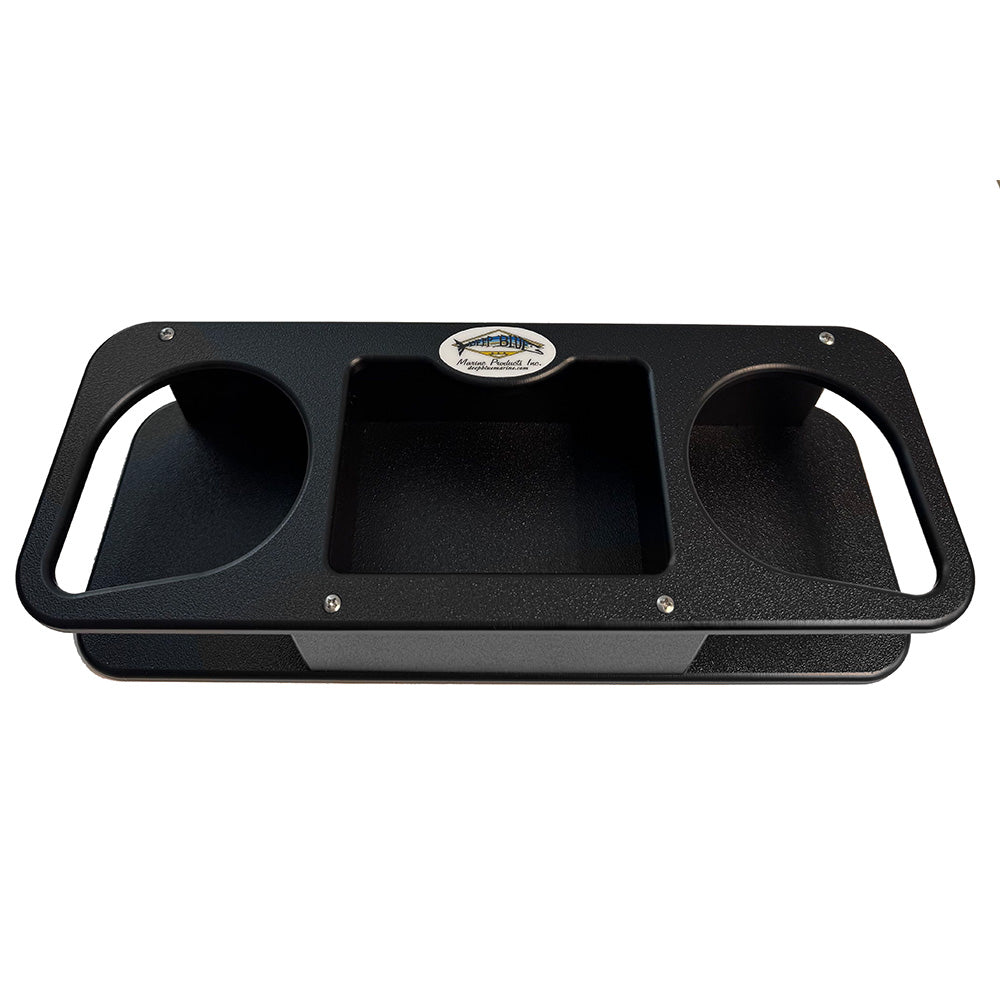 Deep Blue Marine Double Cup Holder wSuction Cups Black MB2B