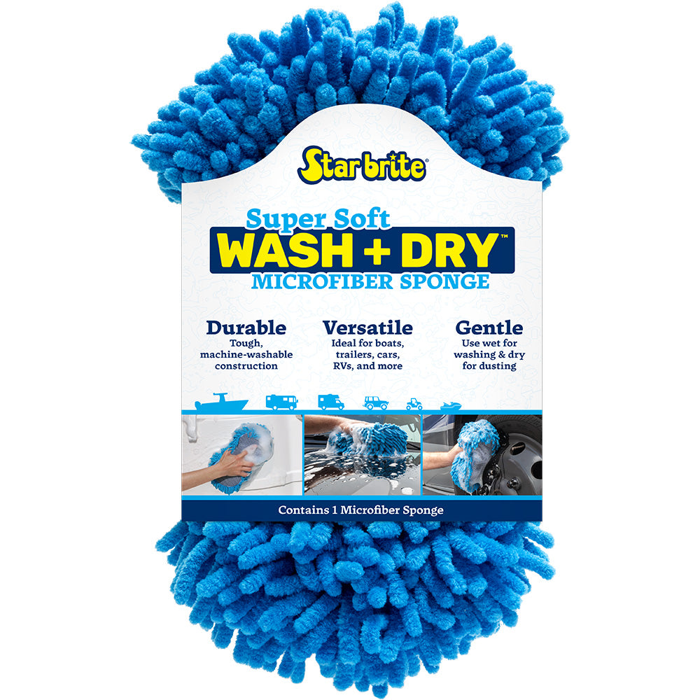 Star brite Microfiber Reggae Sponge Blue DualSided Scrubbing Dusting 40078