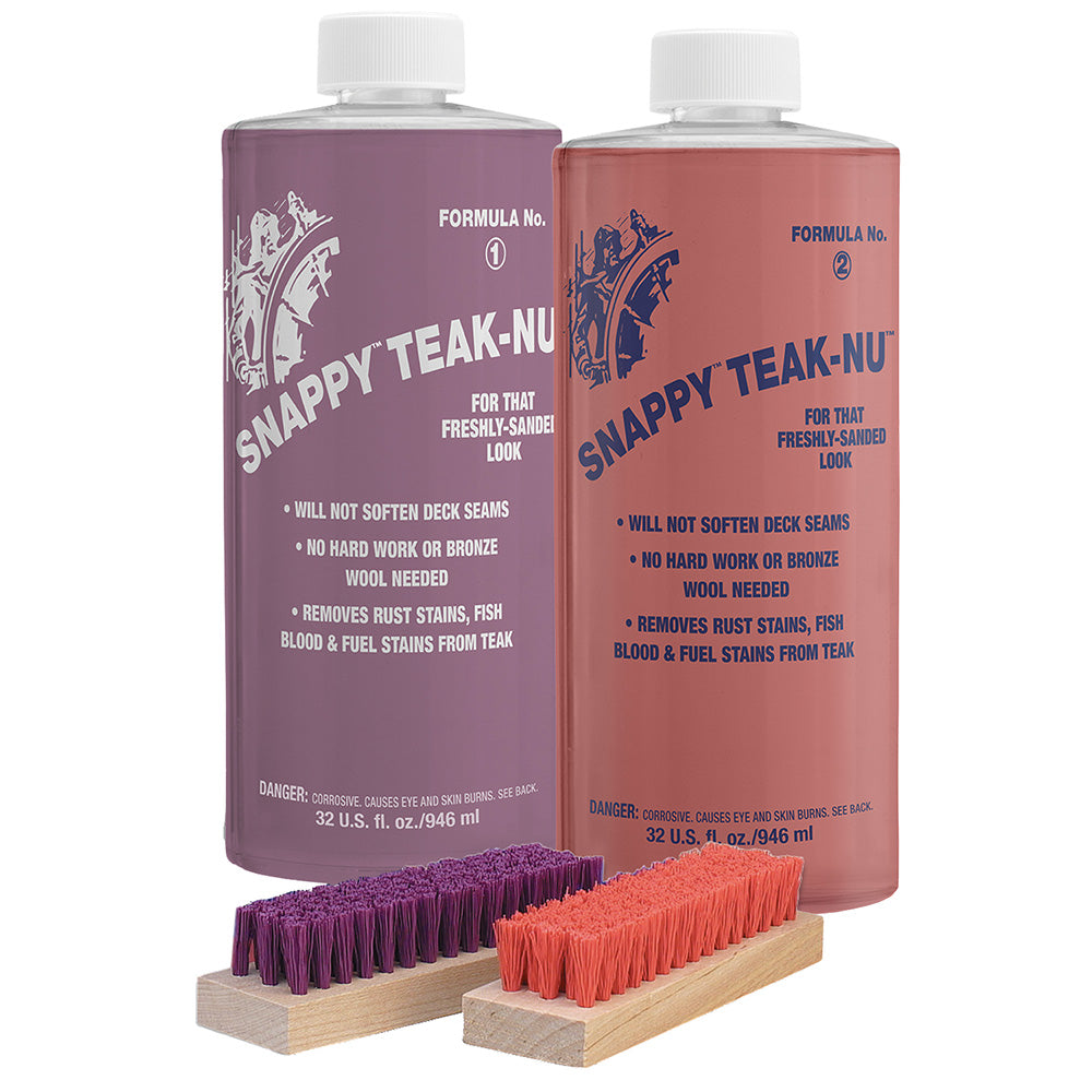 Snappy TeakNu Kit 32 oz wFormula No 1 32 oz Formula No 2 32 oz Bristle Brush STNQKIT