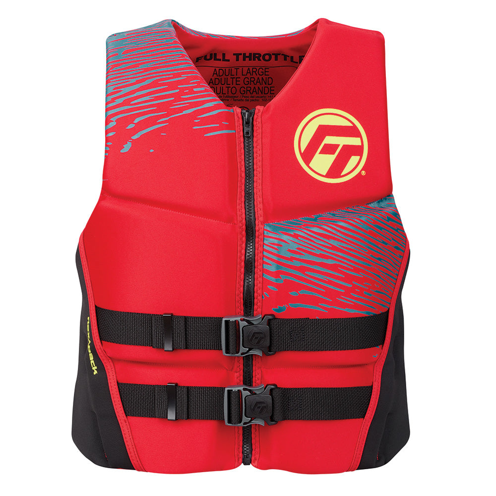 Full Throttle Mens RapidDry FlexBack Life Jacket XL RedBlack 14250010005026