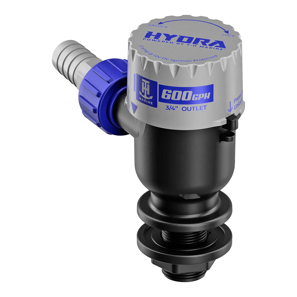 TH Marine HYDRA Livewell Pump 600 GPH 12V Short Nozzle PMPLWS6DP