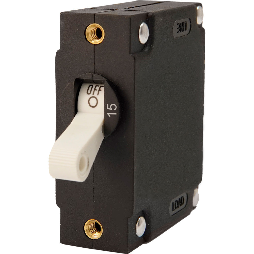Egis A Series White Toggle Panel Mount Circuit Breaker Single Pole 15A 320115