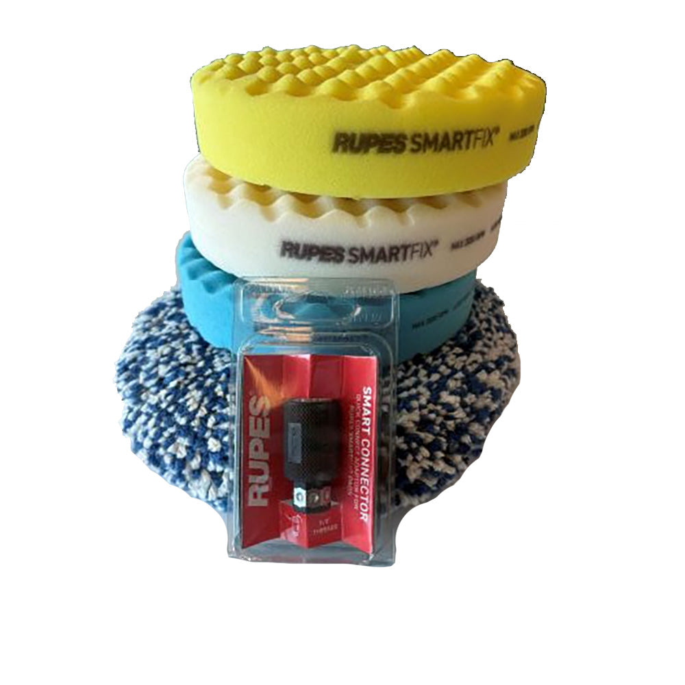 RUPES Double Sided Pad Kit Blue Yellow White Wool 58 Connector 9DSPKIT