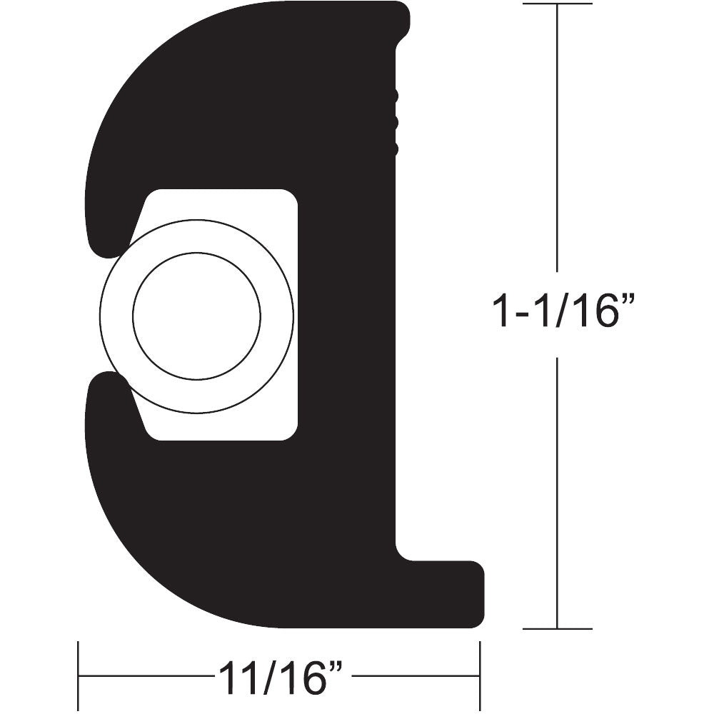 TACO Flex Vinyl Rub Rail Kit Black wWhite Insert 50 1116 x 1116 V110809BWK502