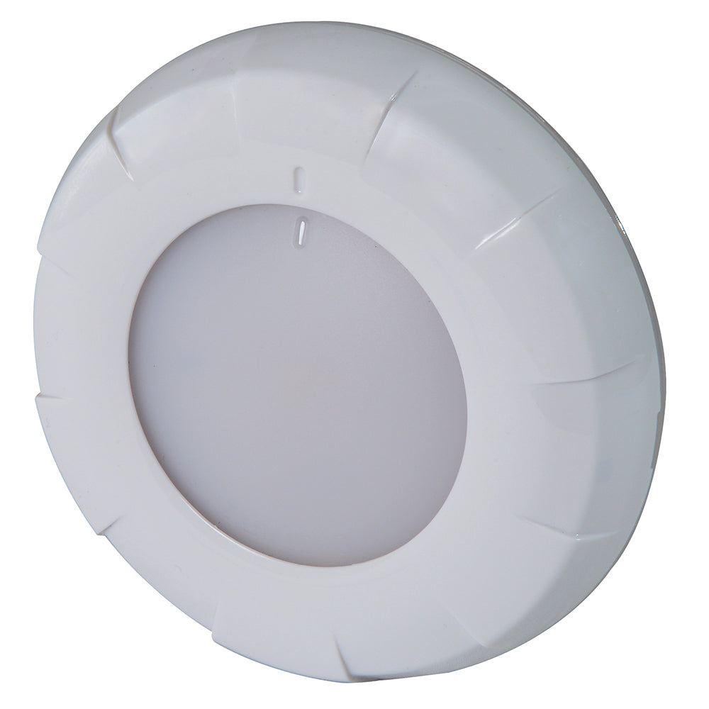 Lumitec Aurora LED Dome Light White Finish WhiteBlue Dimming 101075