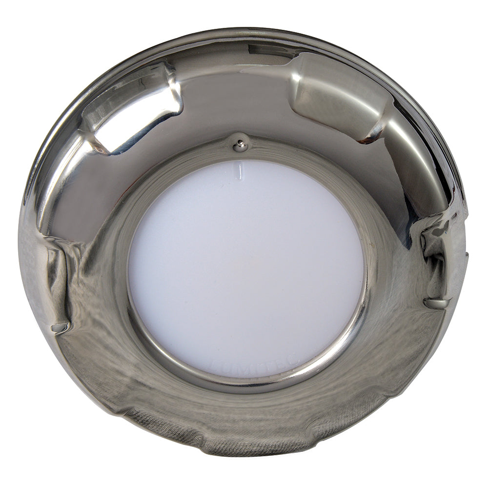 Lumitec Aurora LED Dome Light Polished SS Finish 2Color WhiteBlue Dimming 101138