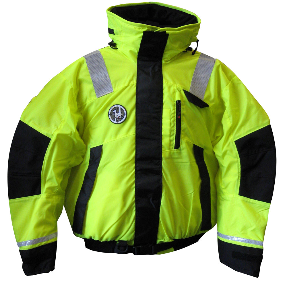 First Watch AB1100 Flotation Bomber Jacket HiVis YellowBlack Large AB1100HVL