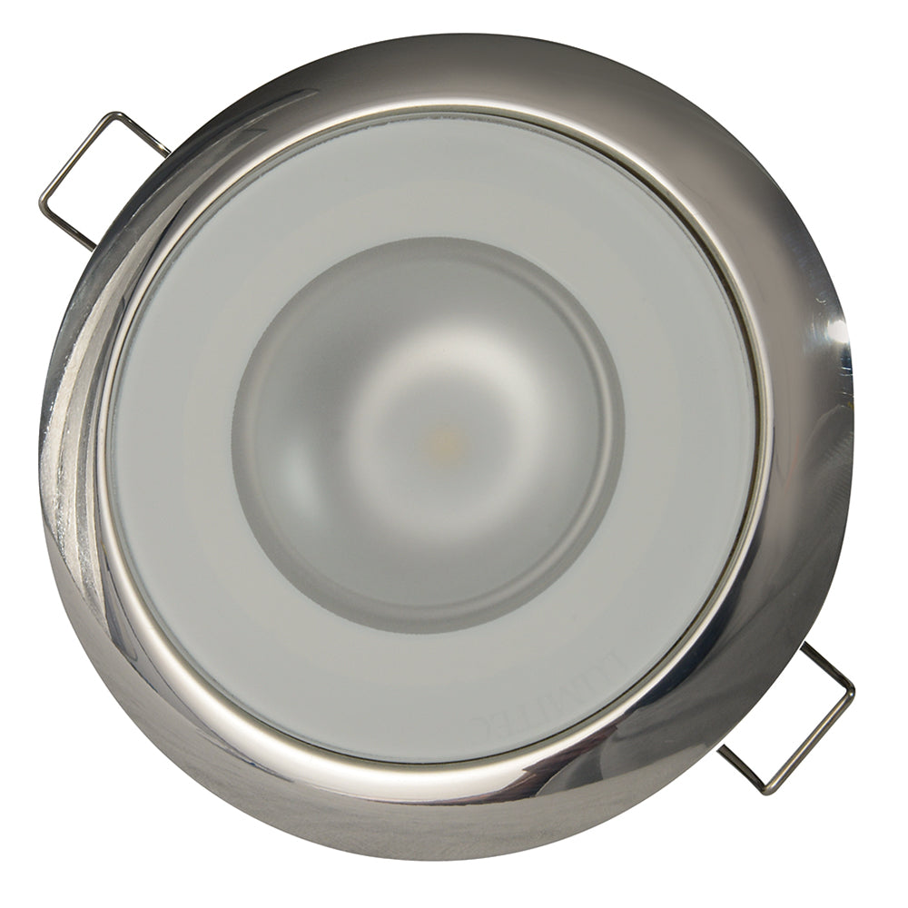 Lumitec Mirage Flush Mount Down Light Glass FinishPolished SS 4Color RedBluePurple Non Dimming wWhite Dimming 113110