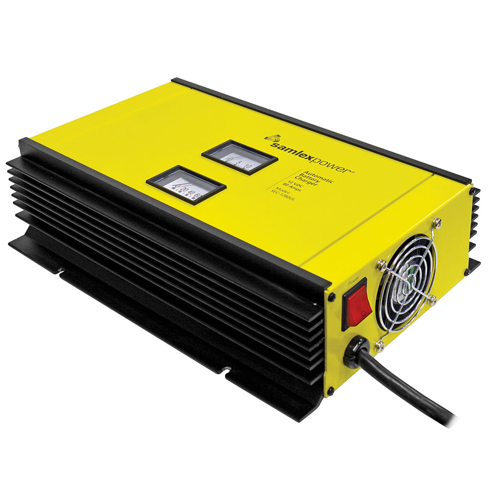 Samlex 80A Battery Charger 12V 2Bank 3Stage wDip Switch Lugs Includes Temp Sensor SEC1280UL