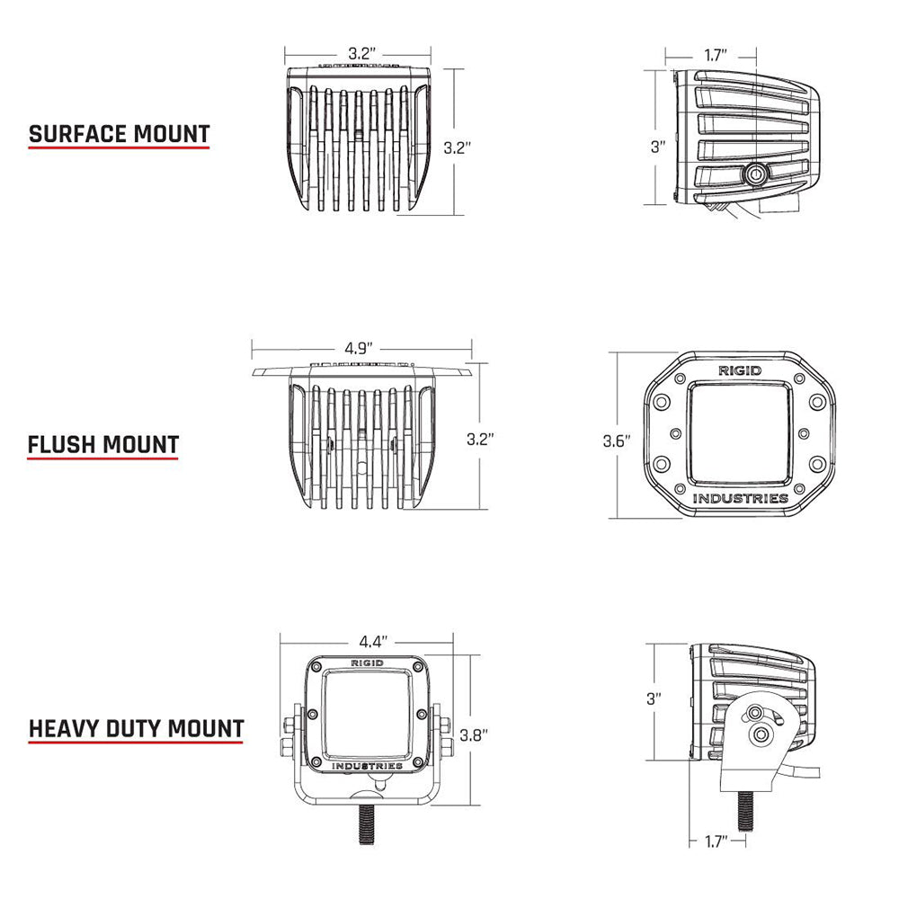 RIGID Industries DSeries PRO HybridSpot LED Pair White 602213
