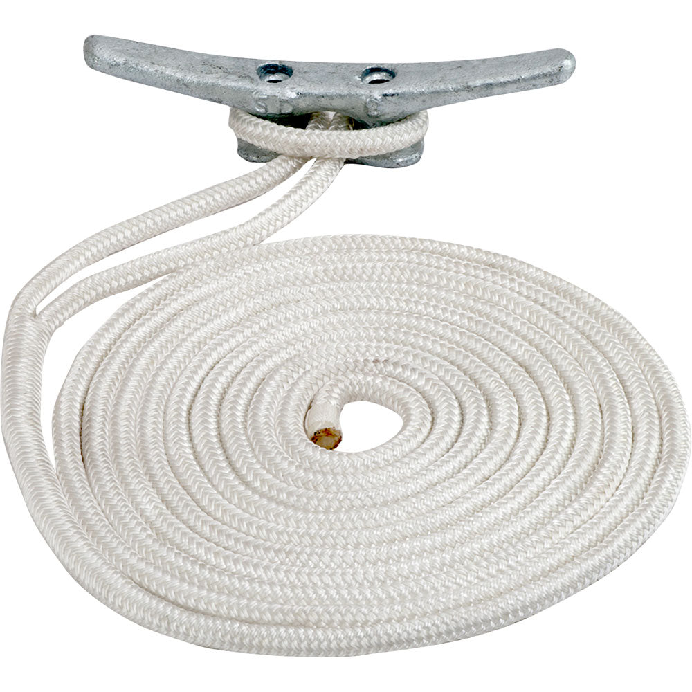 SeaDog Double Braided Nylon Dock Line 58 x 30 White 302116030WH1