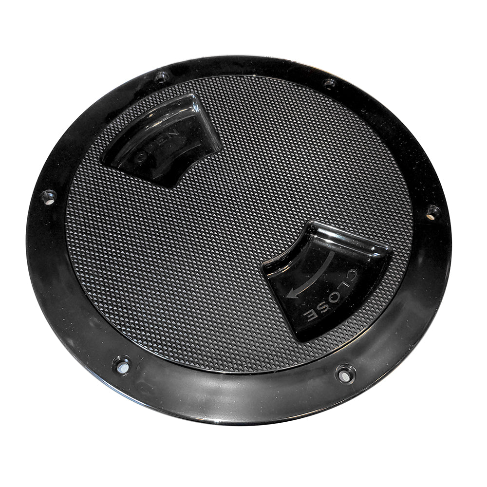 SeaDog QuarterTurn Textured Deck Plate wInternal Collar Black 6 3363671