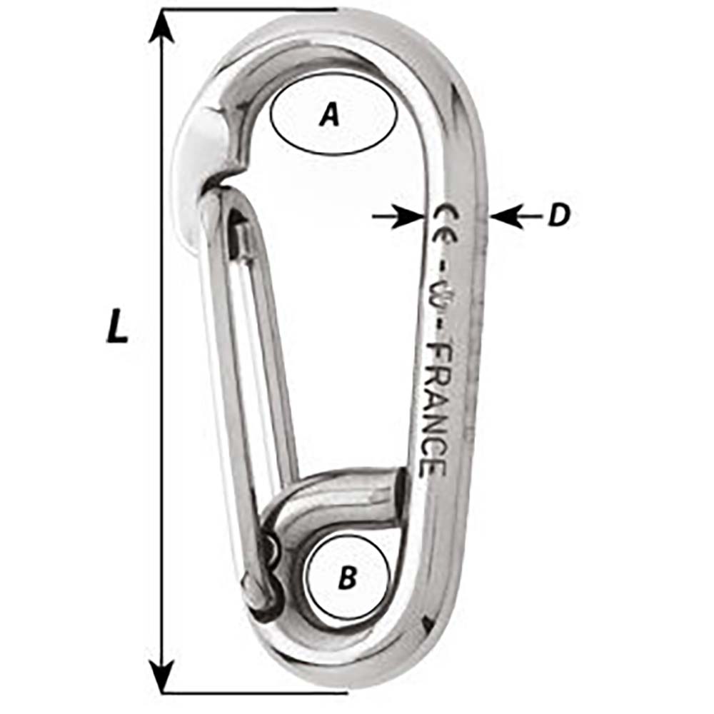 Wichard Symmetric Carbine Hook Length 60mm 14 2313W