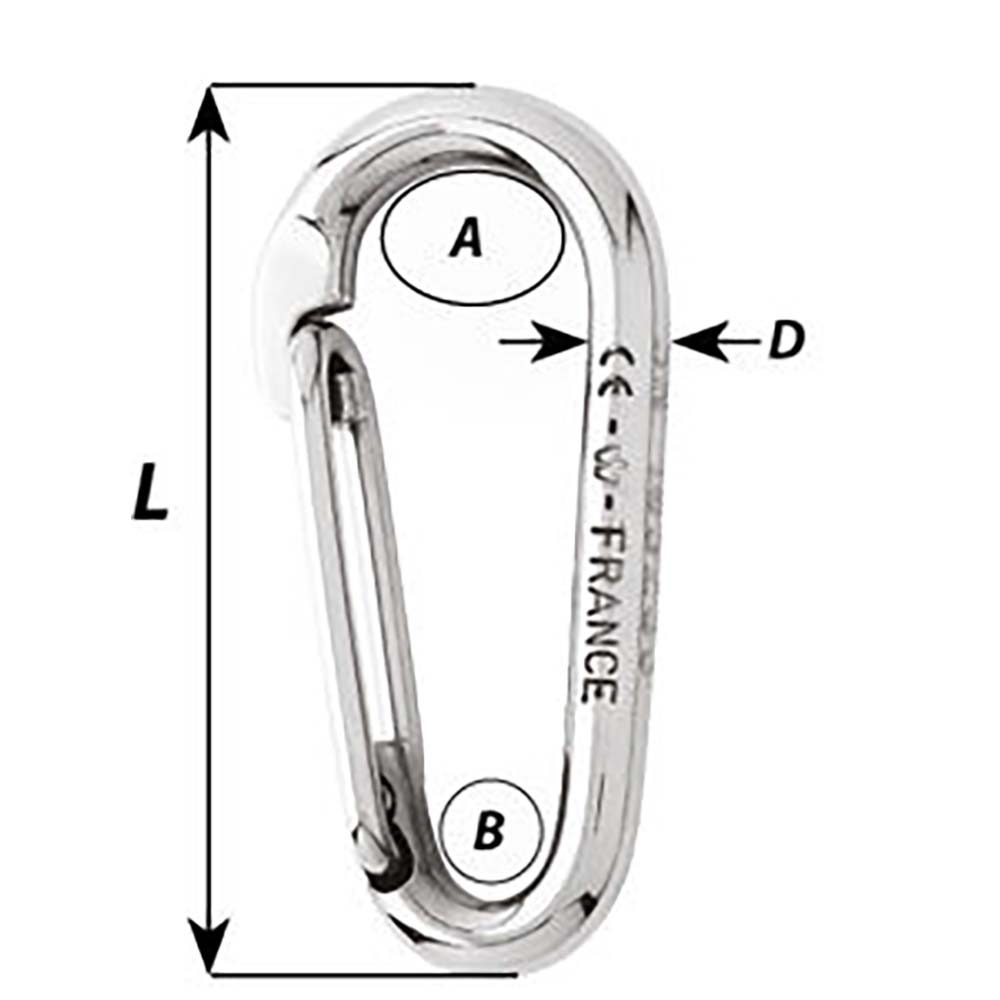 Wichard Symmetric Carbine Hook Without Eye Length 100mm 1332 2336W