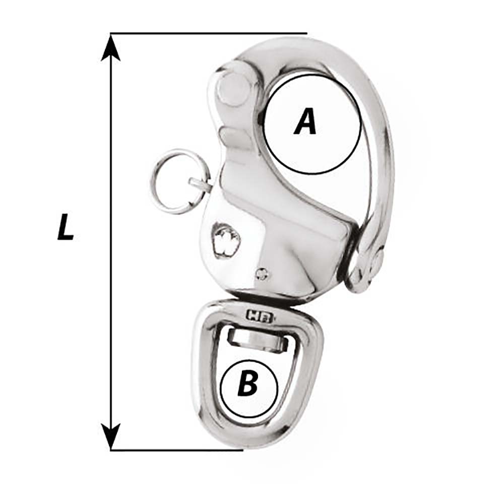 Wichard 234 Snap Shackle wSwivel Eye 80mm 2473W