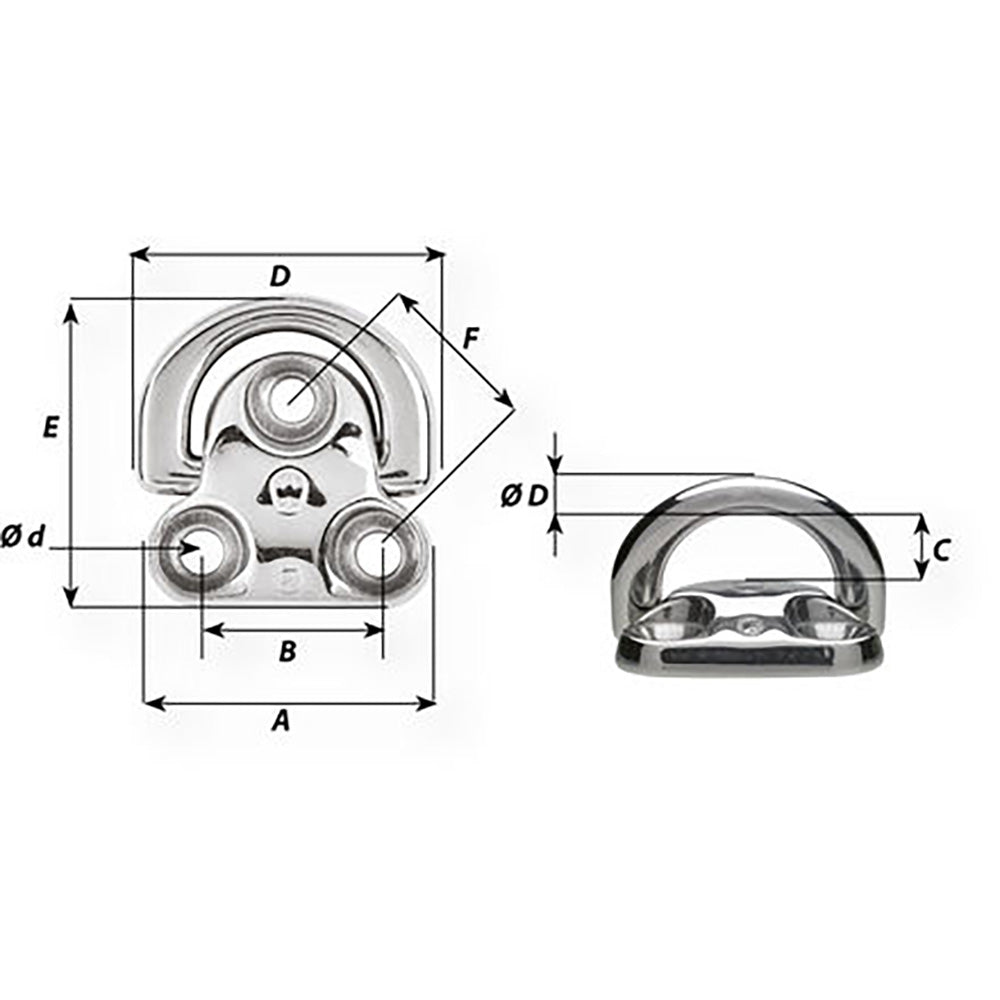 Wichard Folding Pad Eye Diameter 516 6605W