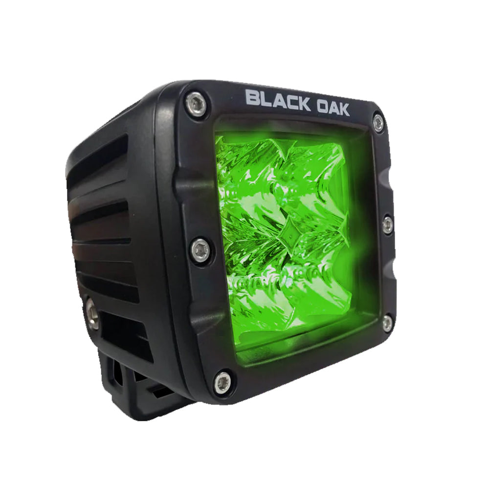 Black Oak 2 Green LED Hog Hunting Pod Light Flood Optics Black Housing Pro Series 30 2GPOD3OS
