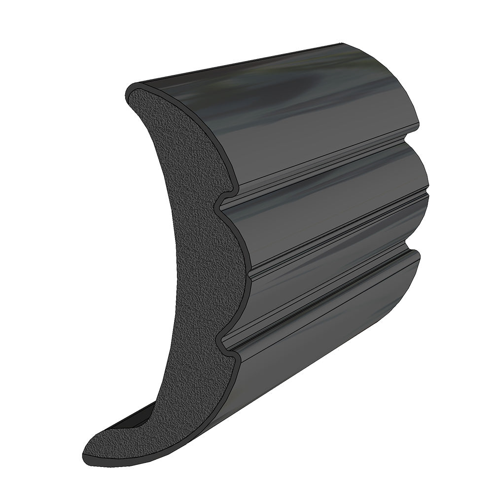 TACO Rigid Vinyl FlexCore Rub Rail 2 x 78 Black 60 V219906BKA60D1