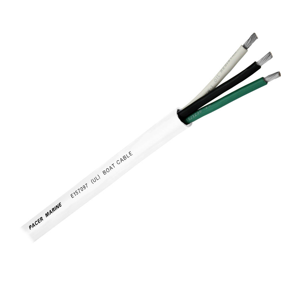 Pacer Round 3 Conductor Cable 100 163 AWG Black Green White WR163100