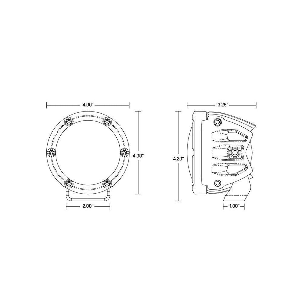 RIGID Industries 360 Series 4 Spot wAmber Pro Lens Pair 36123
