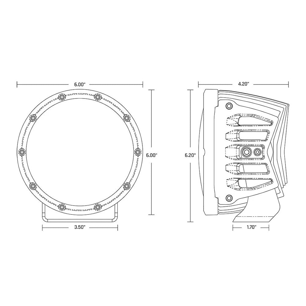 RIGID Industries 360 Series 6 Spot wAmber Pro Lens Pair 36210