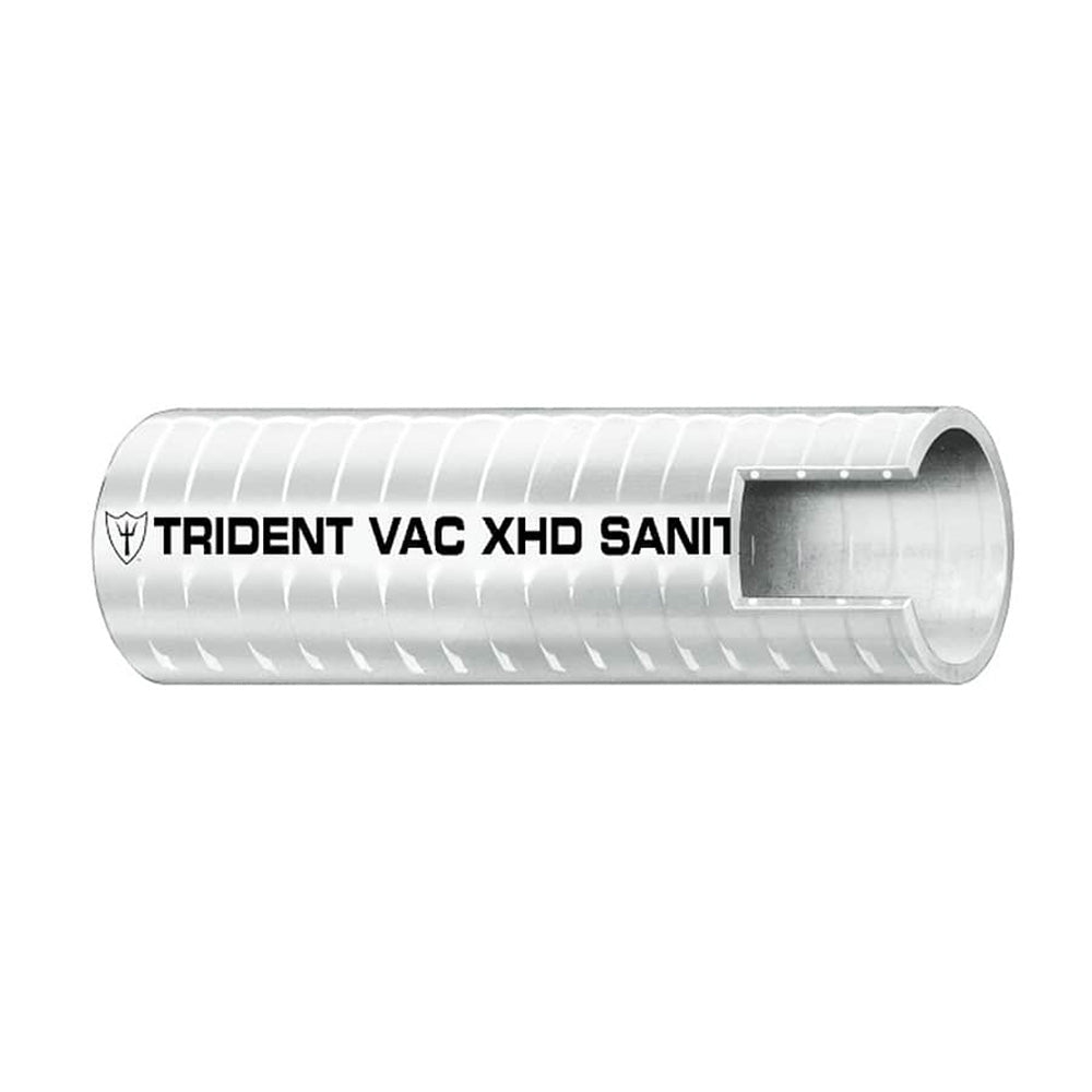 Trident Marine 1 VAC XHD Sanitation Hose Hard PVC Helix White Sold by the Foot 1481006FT