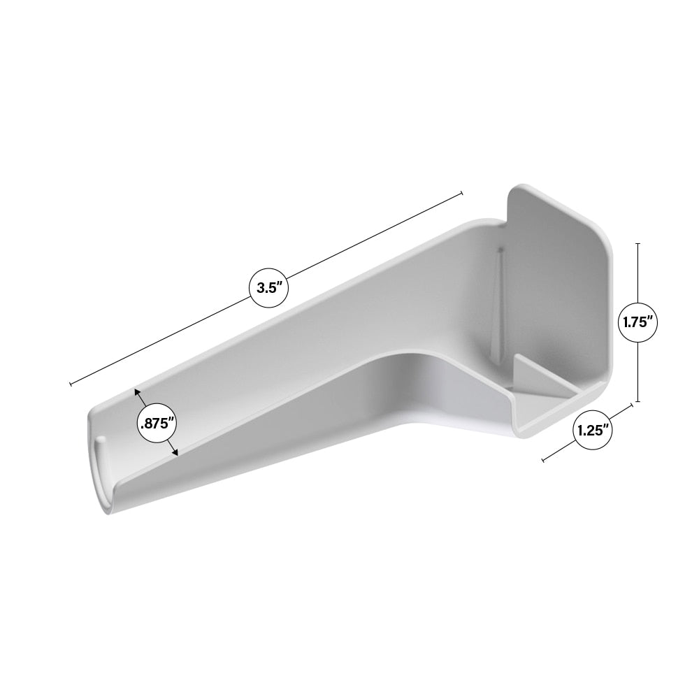B&B Molders Long Left Rain Gutter Spout, Polar White : BBT-712-024-00015