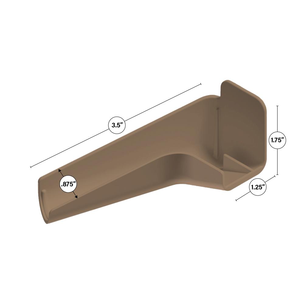 B&B Molders Extended Left Rain Gutter Spout, Tan : BBT-712-024-00034