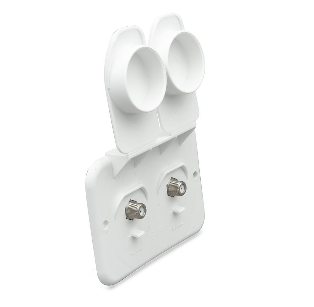 B&B Molders Double Cable Plate, Polar White : BBT-713-005-00053