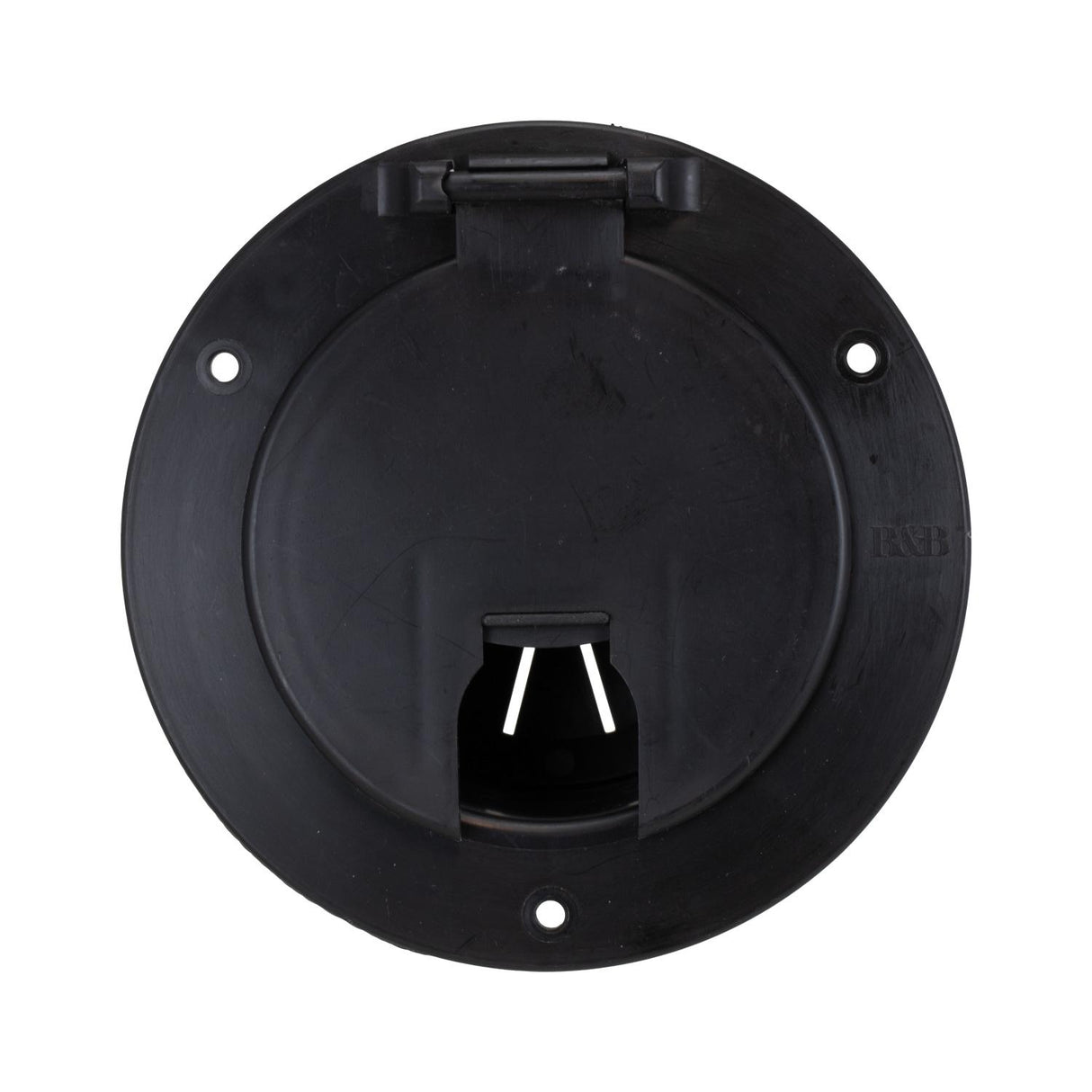 B&B Molders Deluxe Round Electric Cable Hatch with Back, Black : BBT-713-038-00009