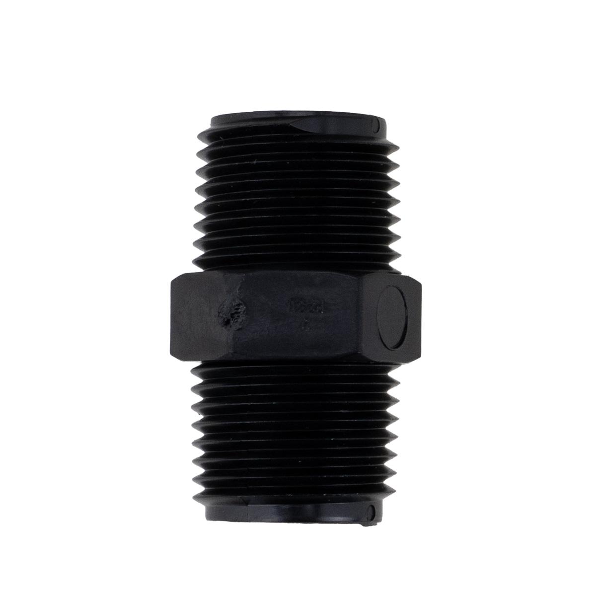 B&B Molders Straight Coupler, Coned 1/2” M x 1/2” M Swivel Fitting Nautilus Connection : BBT-721-002-00014