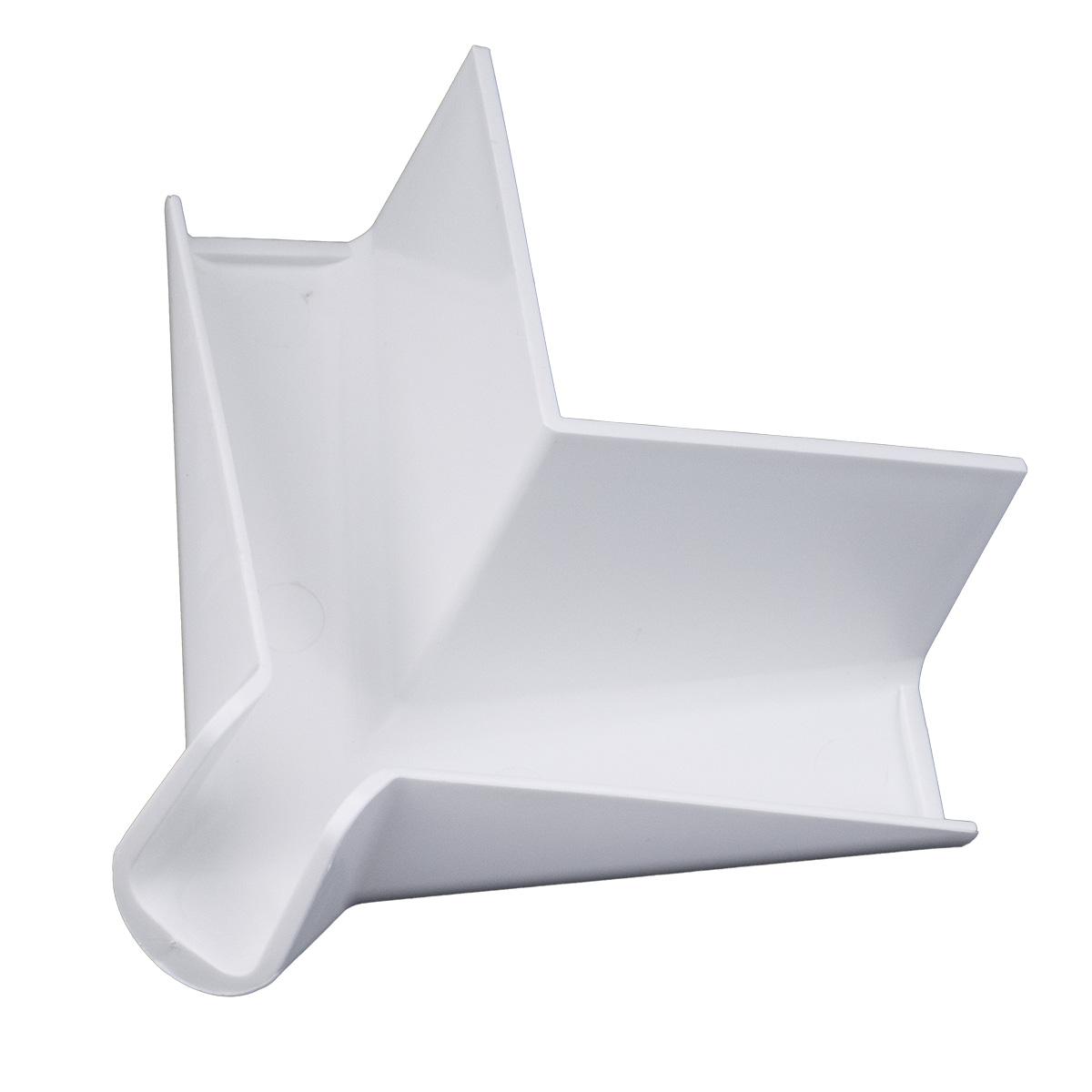 B&B Molder Short Corner Rain Gutter Spout W/Out Top, Polar White : BBT-722-024-00023
