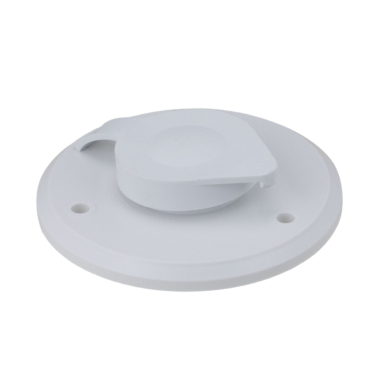 B&B Molders Weatherproof Round Exterior Cable TV Plate with Cover, White : BBT-723-005-00041