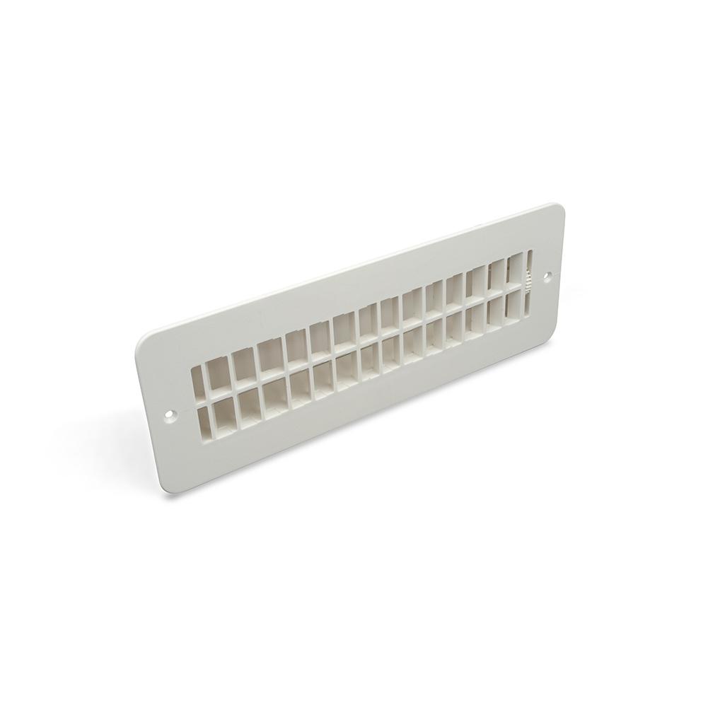 B&B Molders 2" x 10" Floor Register with Damper, Polar White : BBT-723-017-00001