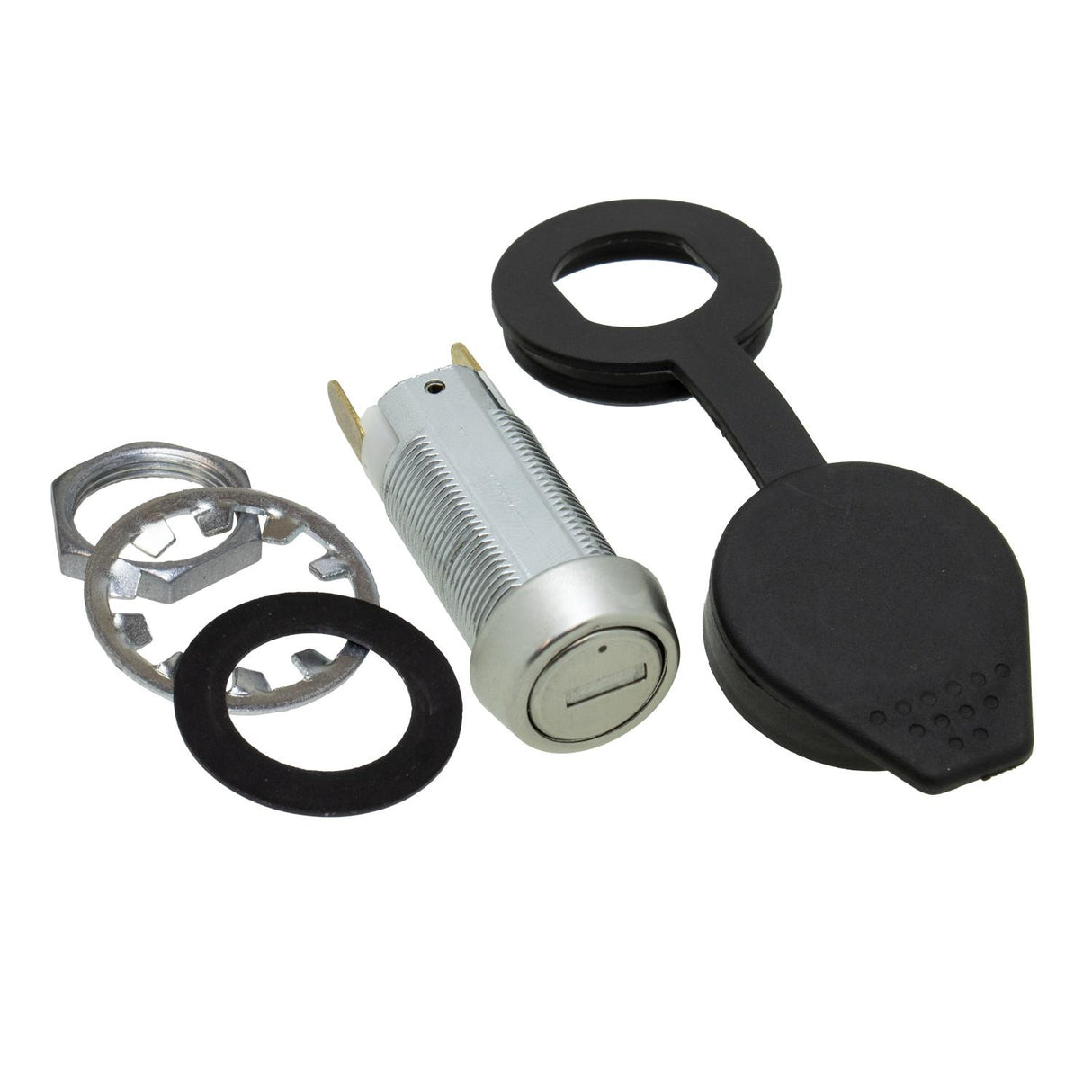 Global Link 1-1/8" Cam Lock Barrel Momentary Switch, Key-ALike Ready, Stainless Steel : CLSB-391-118-SS-1PK