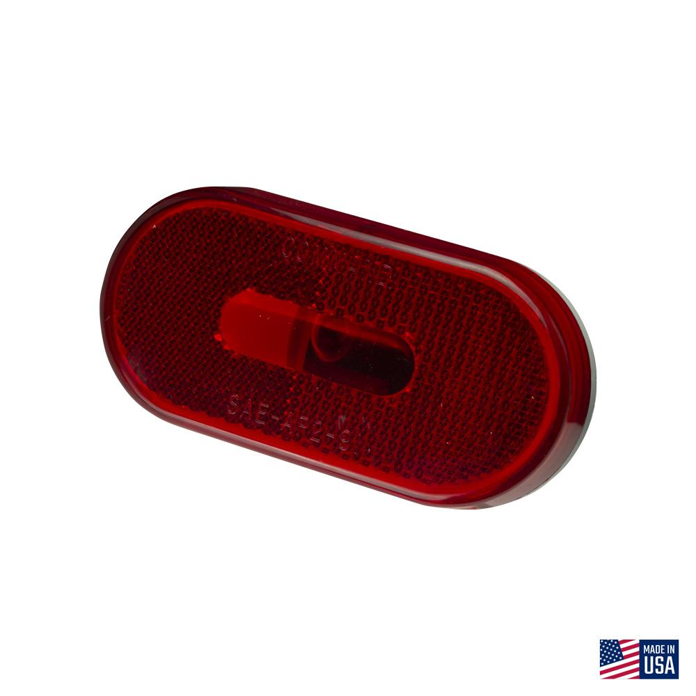 Command Classic Rounded Rectangle Incandescent Clearance Light, Red Lens/White Base : CMD-003-54P