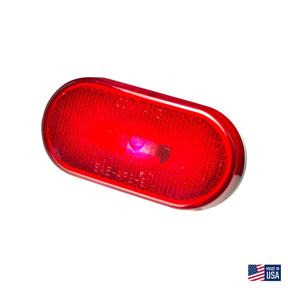 Command Classic Rounded Rectangle Incandescent Clearance Light, Red Lens/White Base : CMD-003-54P
