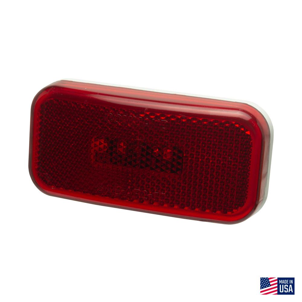 Command Electronics LED Rectangle Clearance Light, Red Lens w/ White Base : CMD-003-59L