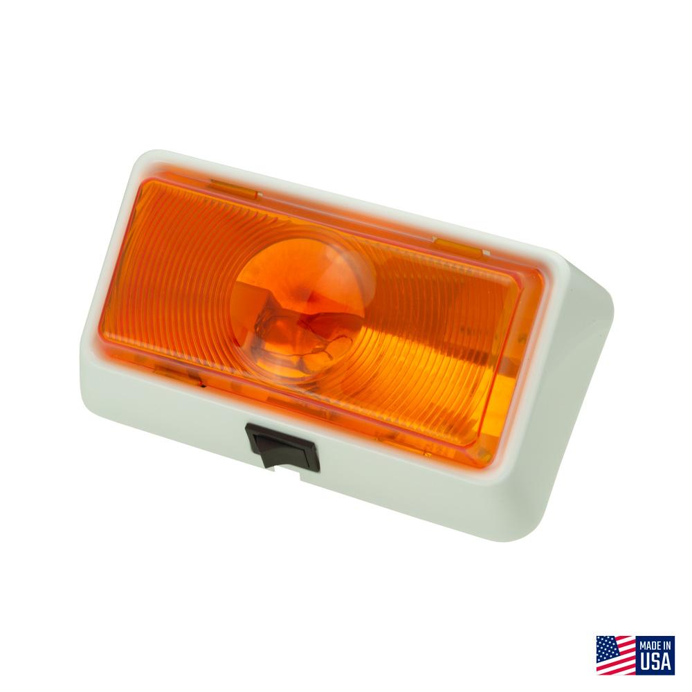 Command Porch Light, Amber Lens w/ White Base : CMD-007-50SAC