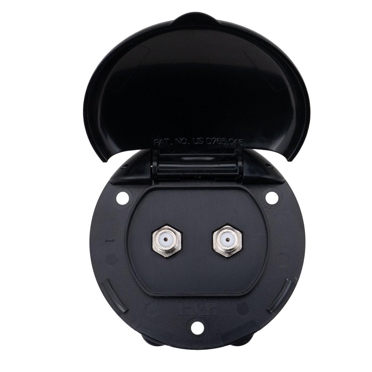B&B Molders Compact Enclosure Dual Coax TV Cable Outlets, Black : CP-DUALCOAX-BLK