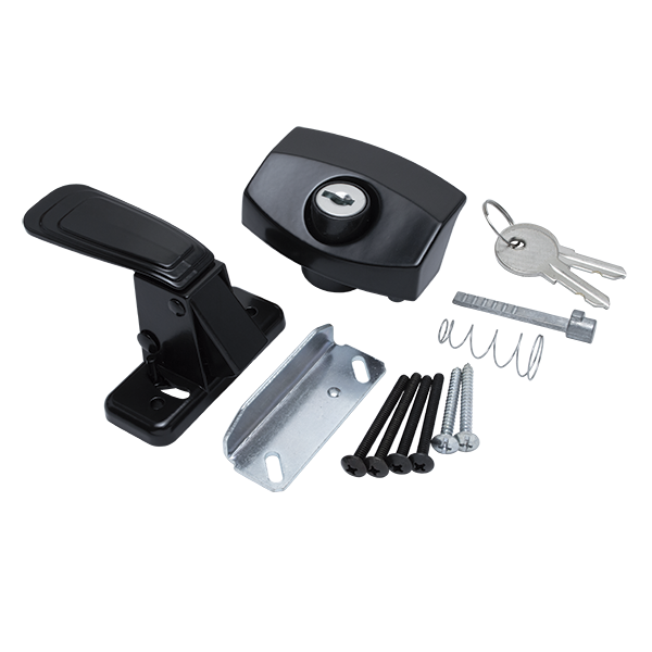 Global Link Keyed Door Lock for Pop-Up Campers, Aluminum, Black : DL-LPL454-BLK