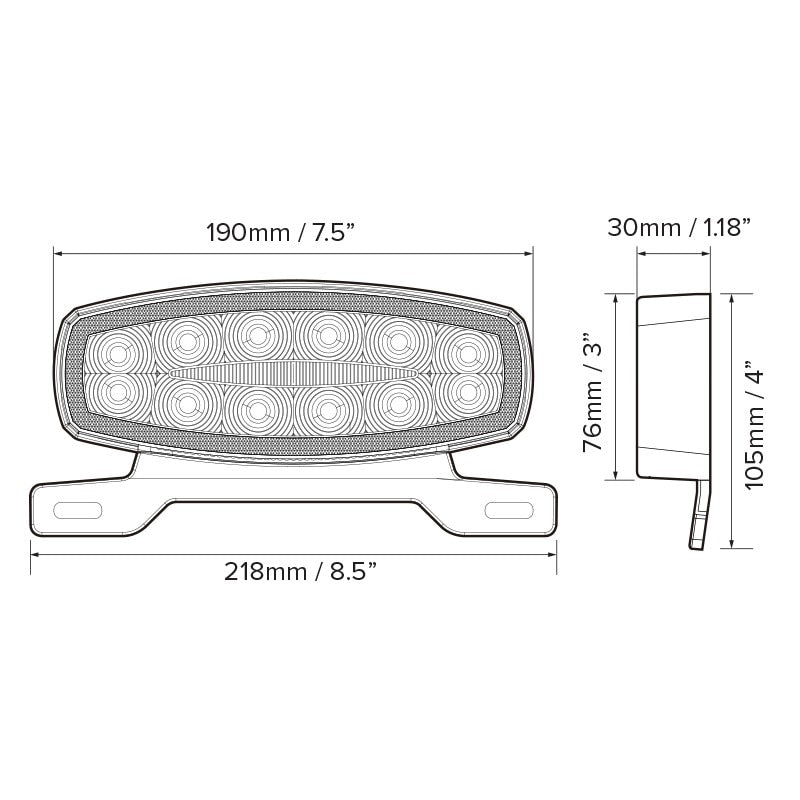 Dream Lighting LED Tail Light Combo With Bracket/Driver Side : DL-TC1SR2D-1PK