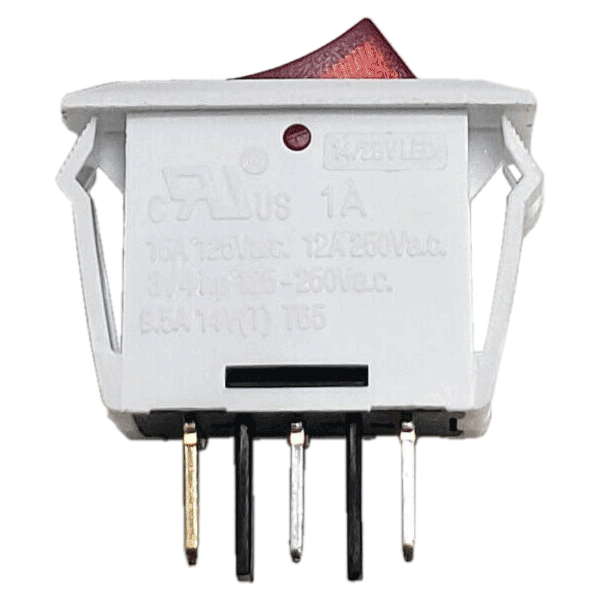 Sigma Switches Rocker Switch with Red Light, White : EP-1A10R-WHT