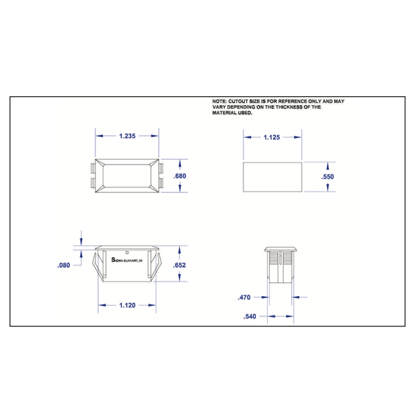 Sigma Switches Switch Blank, White : EP-1U01-WHT