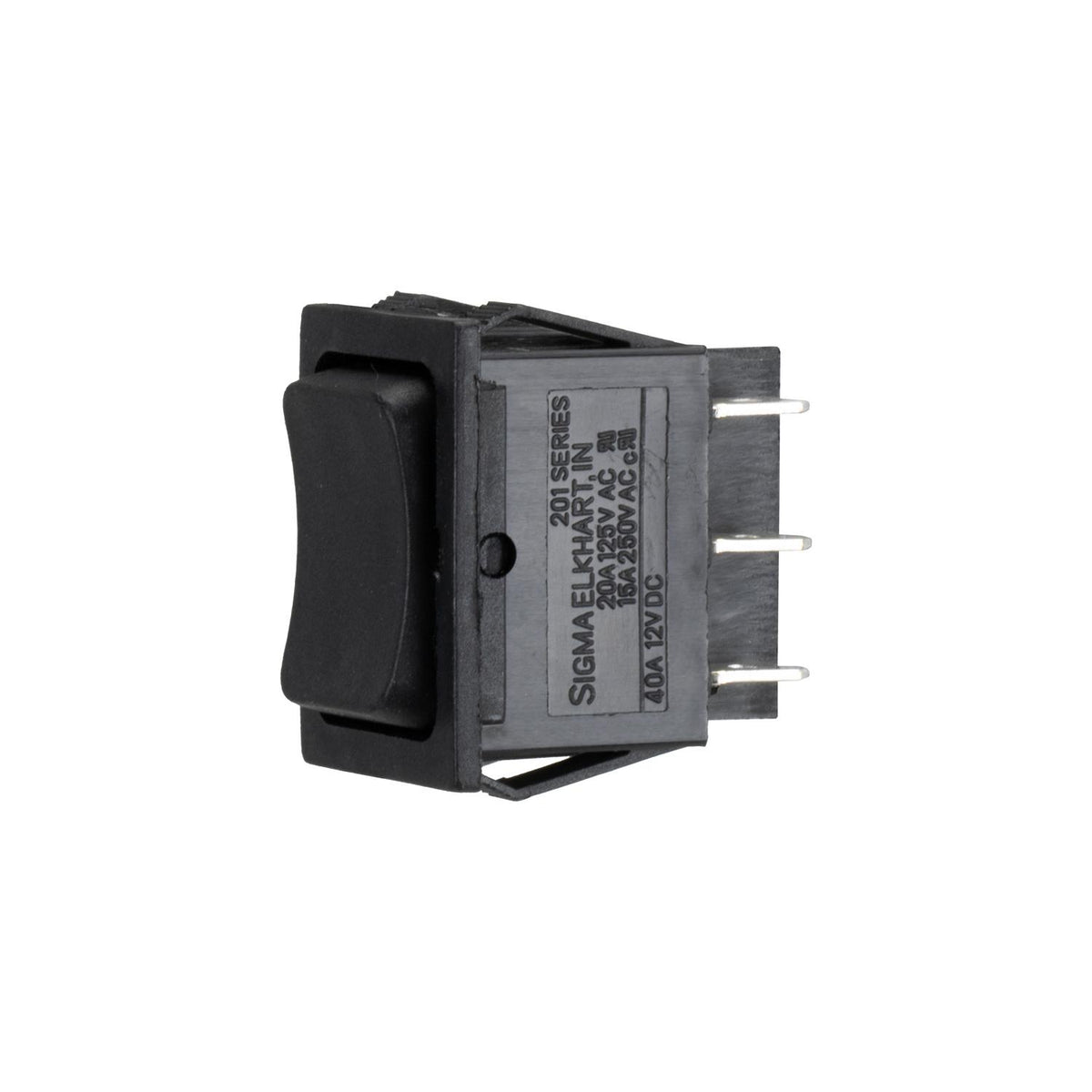 Sigma Switches 201D-27 12V 3-Way Rocker Switch ON/OFF/ON, Black : EP-201D27-BLK
