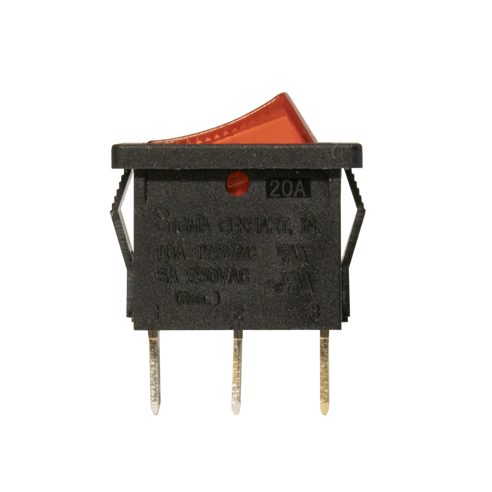 Sigma Switches Mini Rocker Switch, Red Light with Black Trim : EP-20A23R-BLK