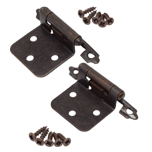 Pair of Global Link Self Closing Cabinet Hinges, Old World Bronze : H-C86-OWB-2PK