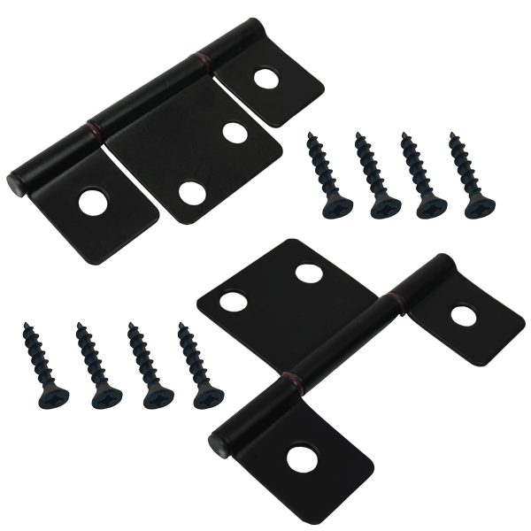 Pair of Global Link Oversized Three Leaf Non-Mortise Door Hinges, Matte Black : H-D1310-MB-2PK